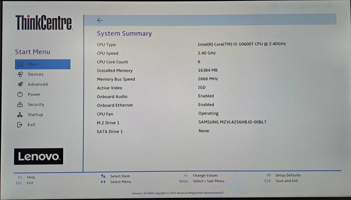 Lenovo ThinkCentre M70q | Core i5-10600T @2.40GHz, 16GB DDR4, 256GB NVMe )