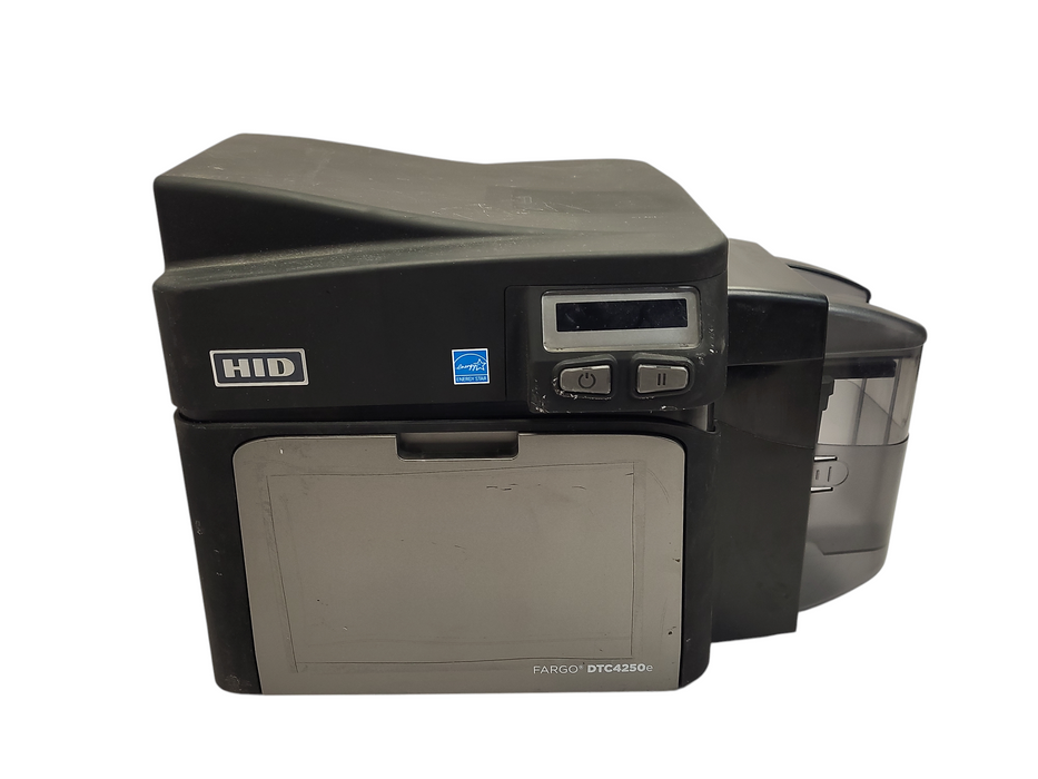 Fargo DTC4250E Color ID Card Printer HID Single-Sided NO AC/Ribbon Q$
