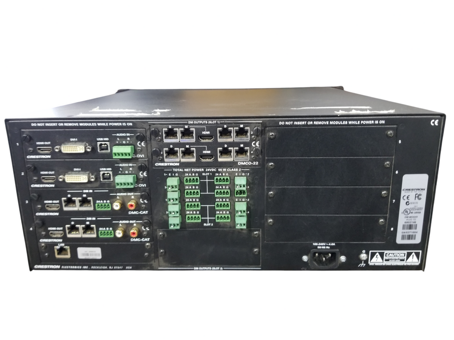 Crestron DM-MD8X8-CPU3 8x8 DigitalMedia Switcher w/ 5 Cards