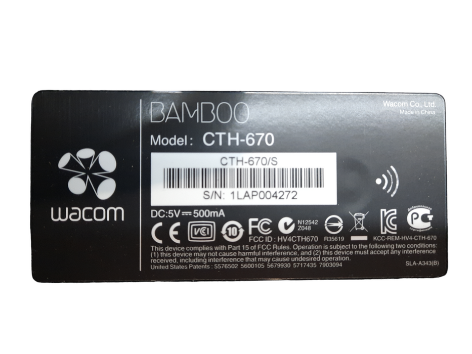 Wacom Bamboo Create CTH-670 Touch Drawing Graphics Tablet