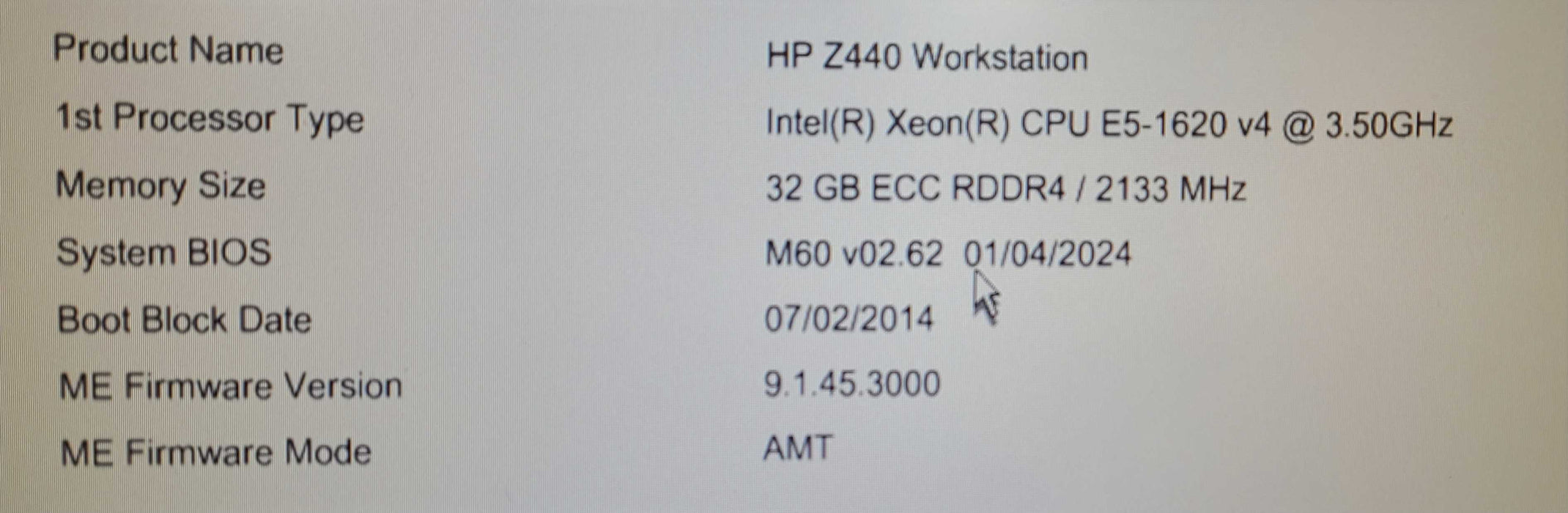 HP Z440 Workstation | Xeon E5-1620 v4 | 32GB DDR4 | Quadro M4000 | NO HDD