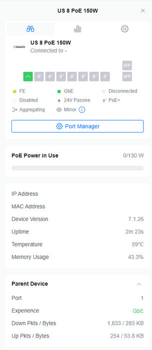 Ubiquiti UniFi US-8-150W | 8-Port Gigabit PoE Managed Switch $