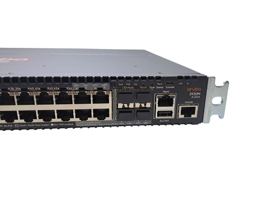HPE Aruba JL322A 2930M 48G PoE+ Switch 4x10GbE-SFP+ JL083A Module | 2x PSU )