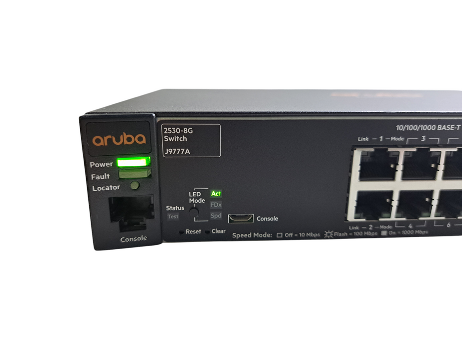 Aruba 2530-8G J9777A | 8-Port Gigabit Managed Switch | No Adapter )