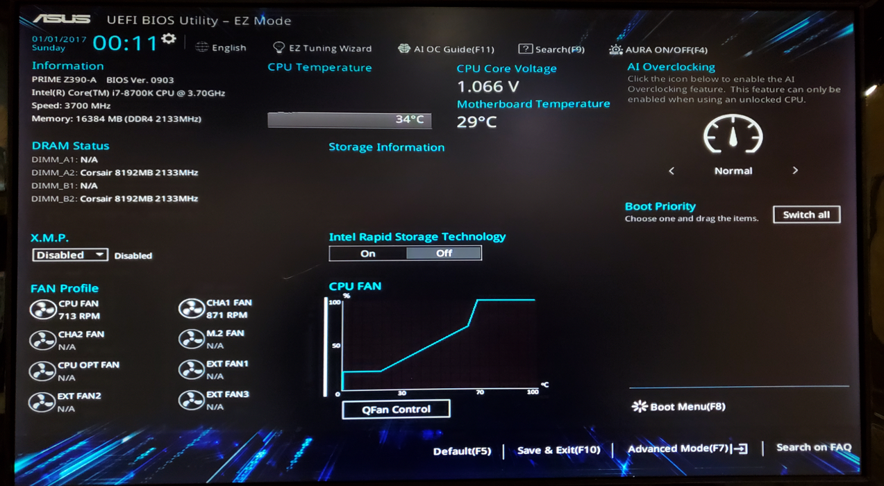 Custom PC | Asus PRIME Z390-A, Intel Core i7-8700K, RX 580 - No HDD