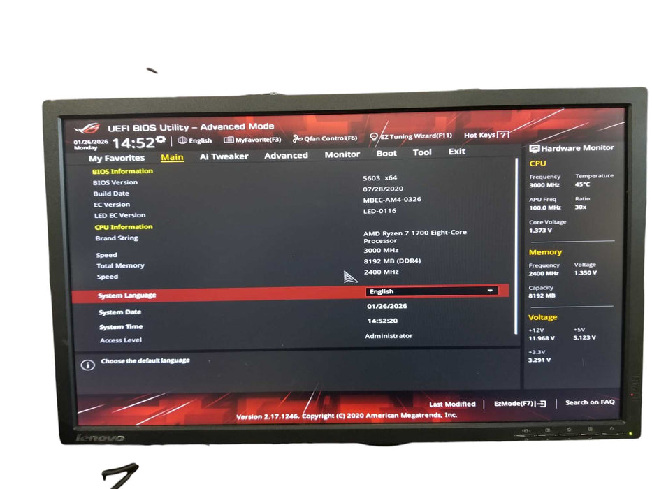 Custom PC Asus STRIX B350-F Gaming, Ryzen 7 1700, 8GB DDR4, GTX 1060 GPU