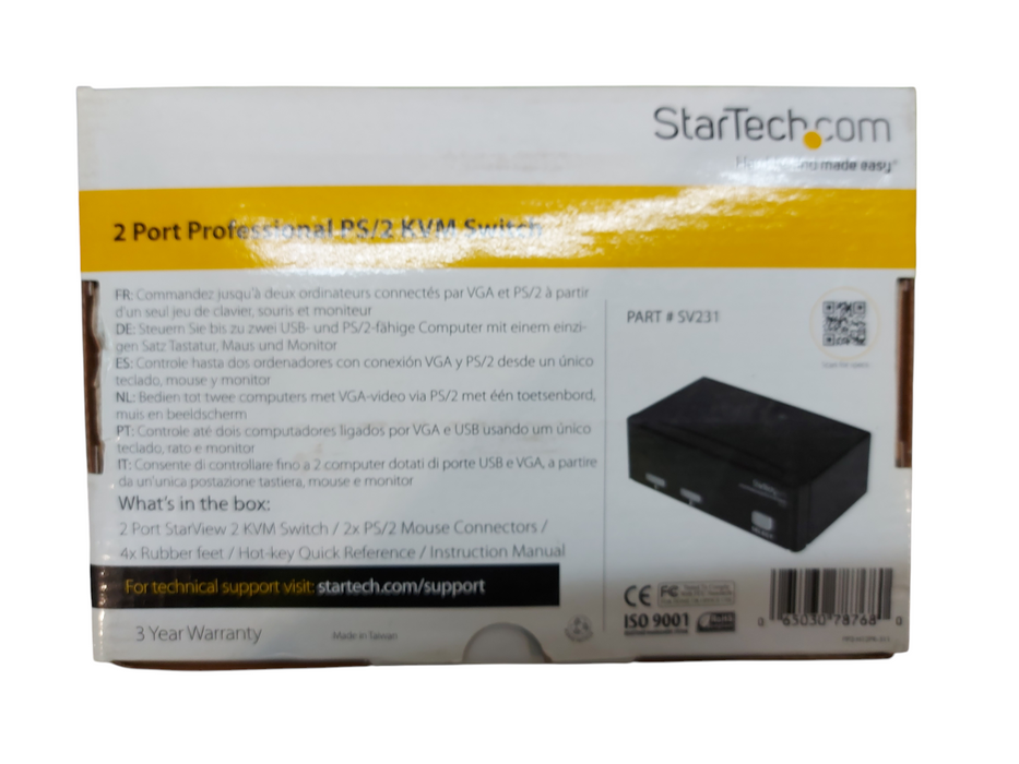 LOT 3x StarTech.com (SV231) 2-Ports External KVM Switch PS/2 Q