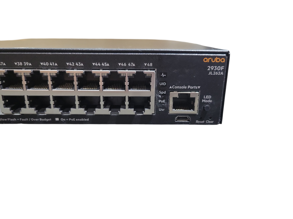 Aruba 2930F JL262A 48-port Gigabit PoE+ 370w 4x SFP Network Switch w/ Ears !