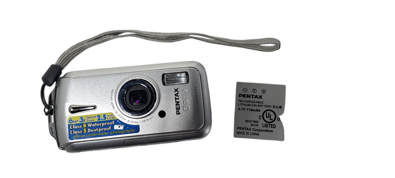 Pentax Optio W10 6.0MP Silver Class 8 Waterproof Digital Camera