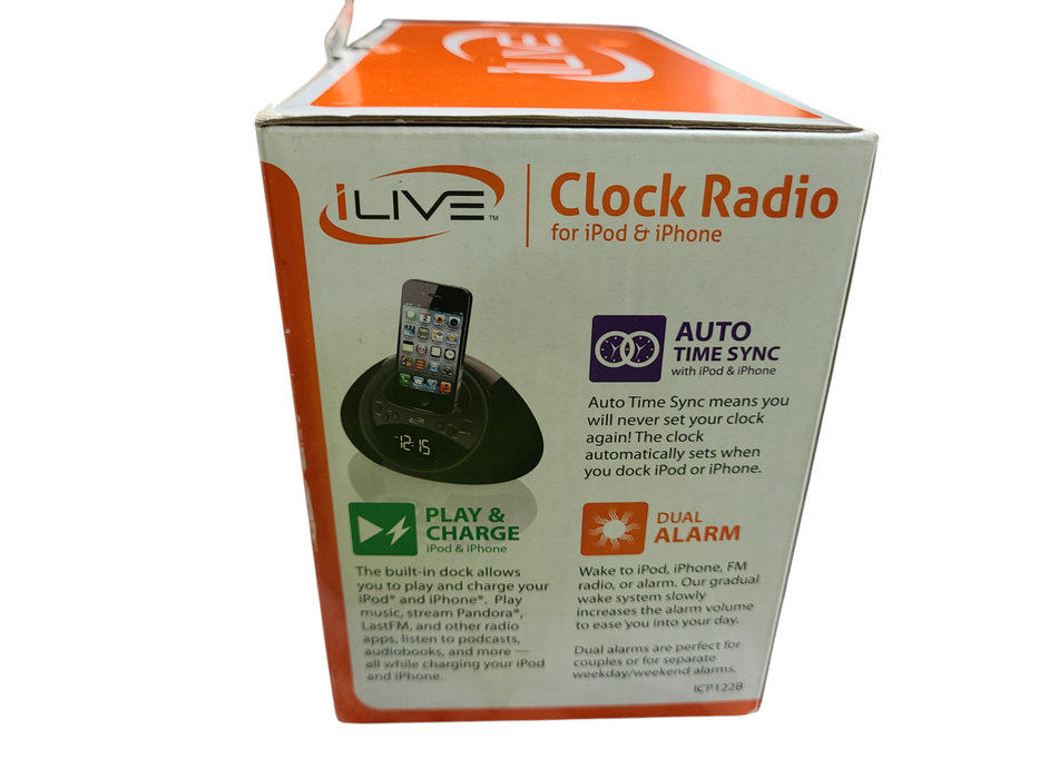 iLive ICP122B Clock Radio for iPod and iPhone