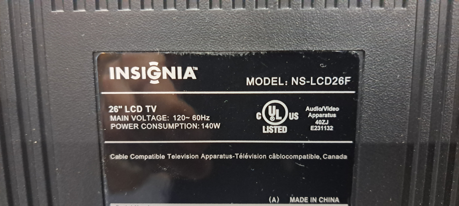 Insignia NS-LCD26 26-Inch LCD HDTV.