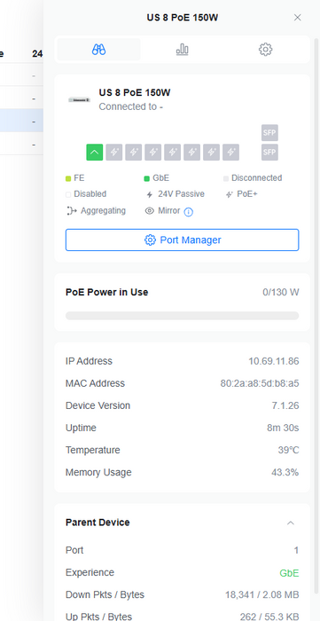Ubiquiti UniFi US-8-150W | 8-Port Gigabit PoE Managed Switch