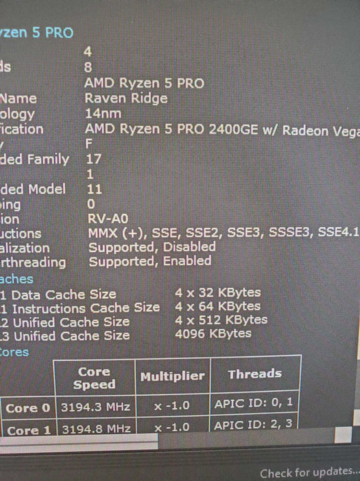 LENOVO ThinkCentre M715q Ryzen 5 PRO 2400GE 16GB RAM 512NVME