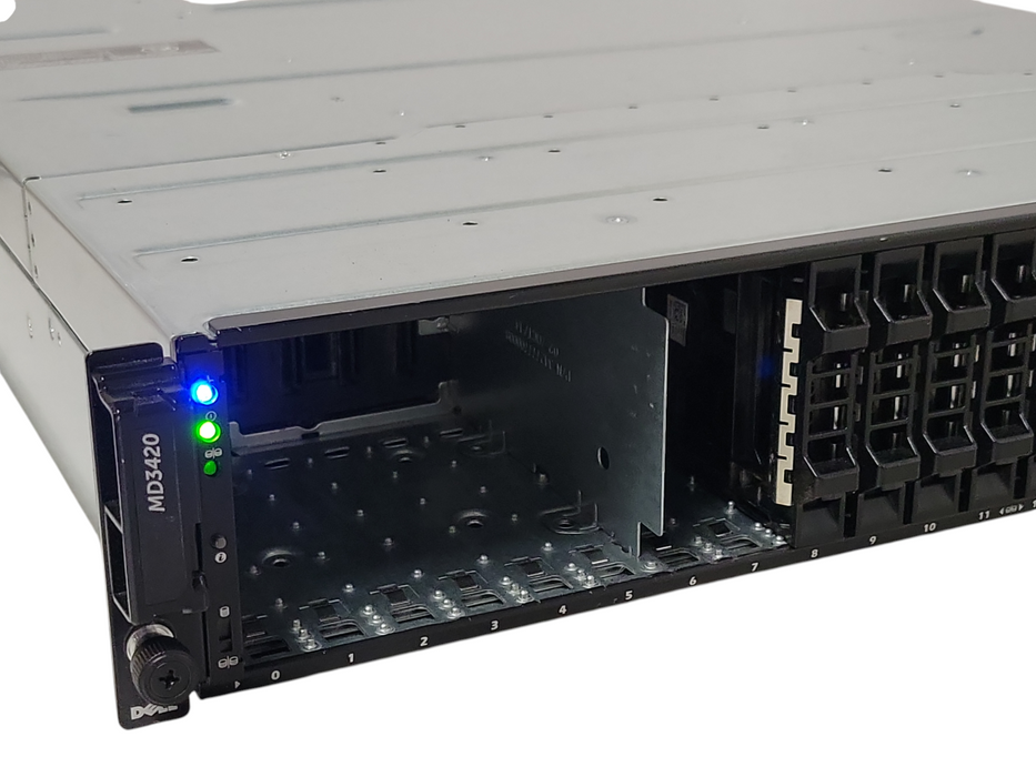 DELL PowerVault MD3420 24x 2.5'' 2x 12G-SAS-4, 2x PSU array, No HDD _