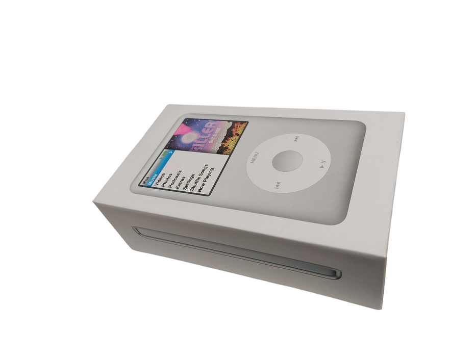 Apple IPOD 160GB 7th Gen Chrome, box, manuals inserts charger earbuds Clean =