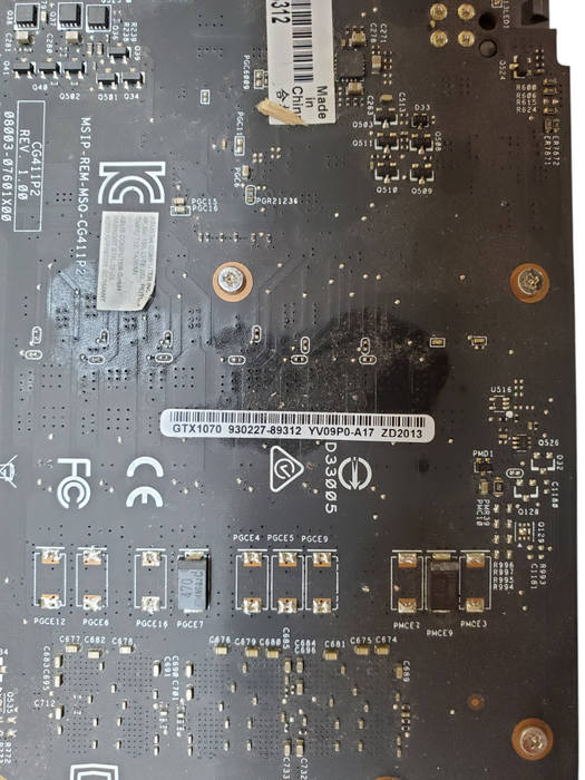 ASUS NVIDIA GTX 1070 8GB Graphics Card - 2xDP 2xHDMI 1xDVI