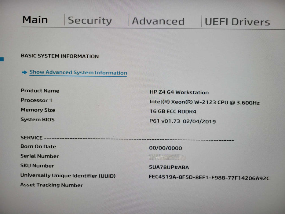 HP Z4 G4 Workstation | Xeon W-2123 @3.60GHz, 16GB DDR4, 256GB QUADRO P620 !