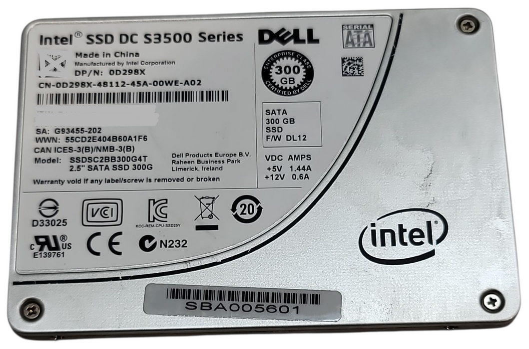 Lot 15x 300GB SATA 2.5" 7mm Intel / Dell Laptop SSD - Assorted Models +