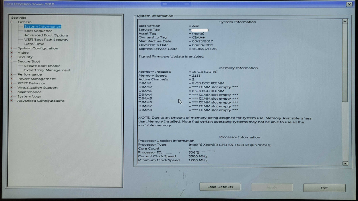 Dell Precision T5810, Xeon E5-1620 v3 3.50GHz, 16GB DDR4,NVIDA QUADRO K4000