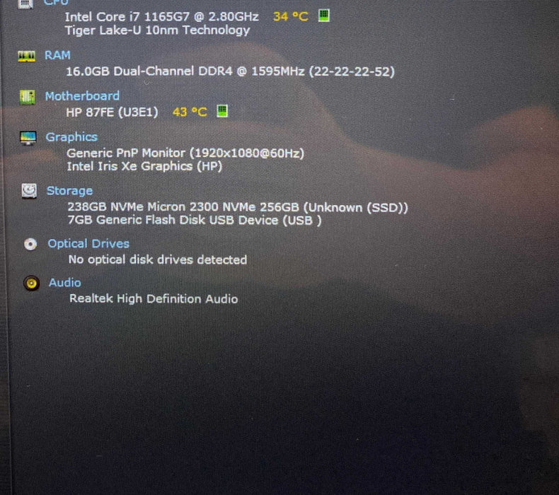 HP Laptop 15 TOUCH Core i7-1165G7@2.80GHz 16GB RAM 256GB SSD READ  Lap200