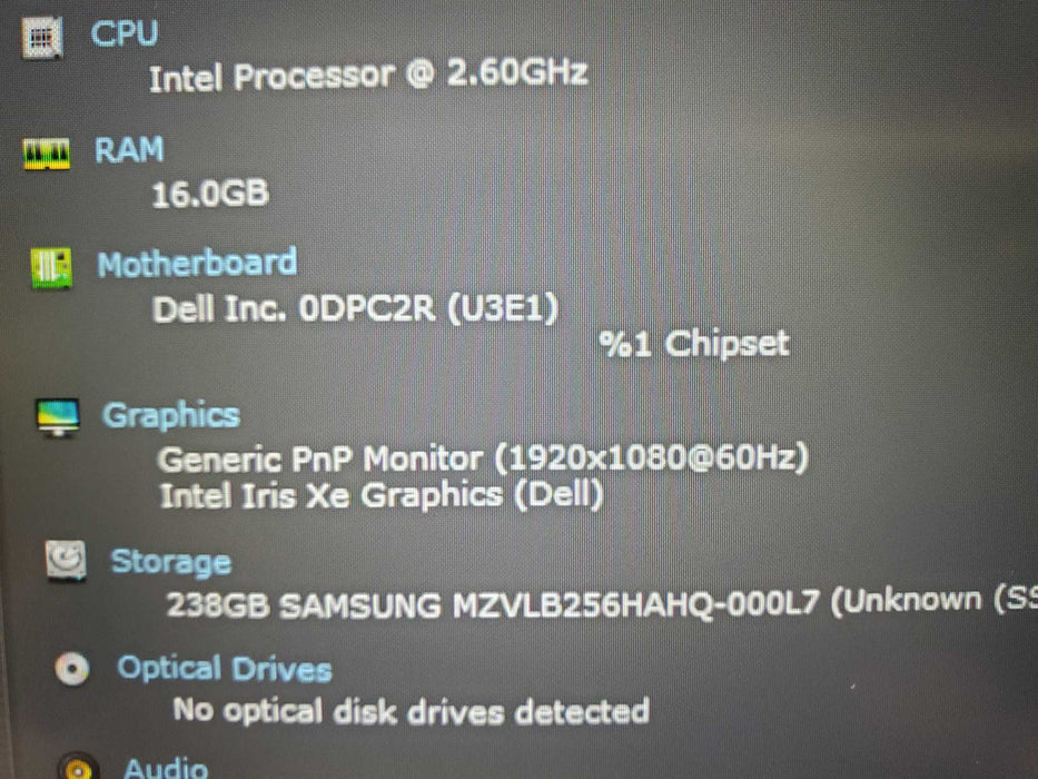 Dell Latitude 5520 Core i5-1145G7@2.60GHz 16GB RAM 256GB NVME  Lap200