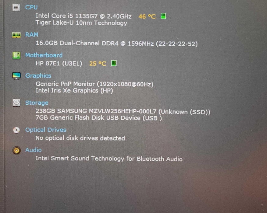 HP ProBook 450 G8 Core i5-1135G7@2.40GHz 16GB RAM 256GB SSD Q Lap200