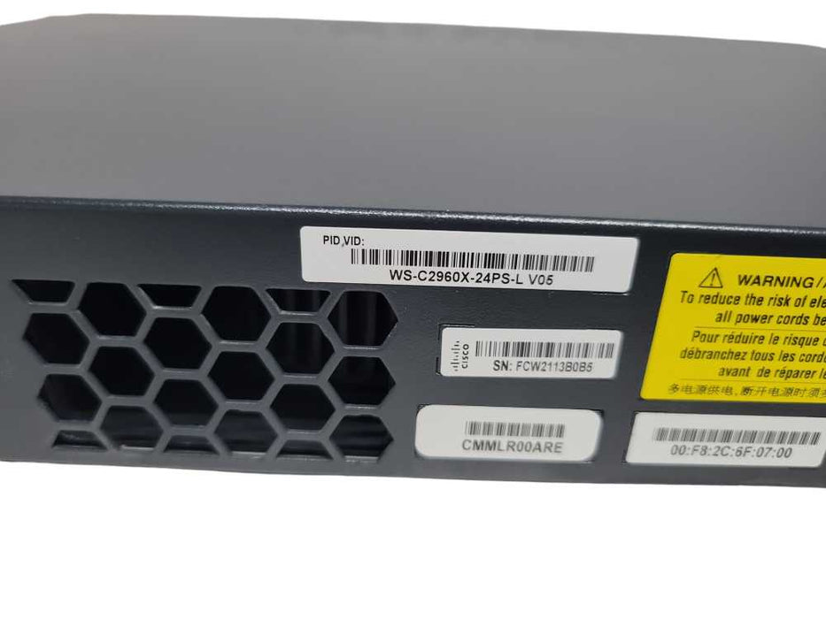 Cisco WS-C2960X-24PS-L 24-Port PoE+ Gigabit Switch %