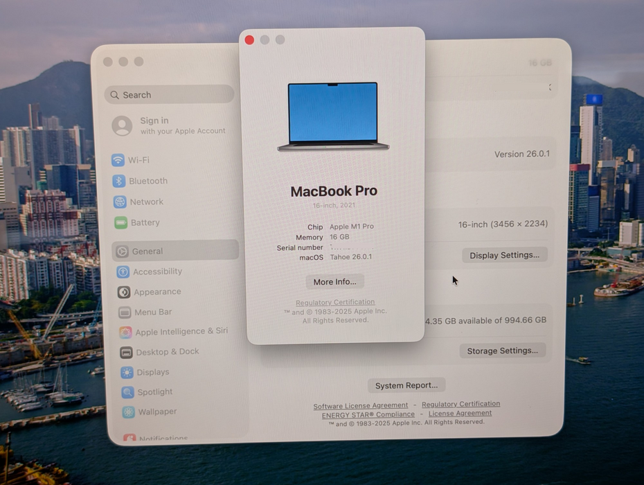 Apple MacBook PRO 16-inch 2021 M1 PRO 16GB RAM 1TB Storage UNLOCKED READ  -