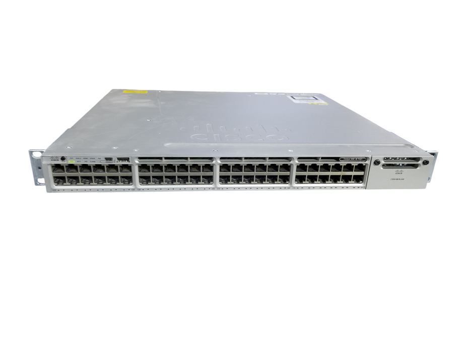 Cisco WS-C3850-48P 48 Port Gigabit PoE+ Network Switch w/ 1x1100W PSU Q