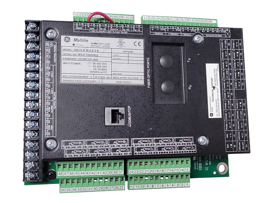 GE Multilin 369 Motor Management Relay 369-HI-R-M-0-E-0-E F/W: 53CMC331.000 _