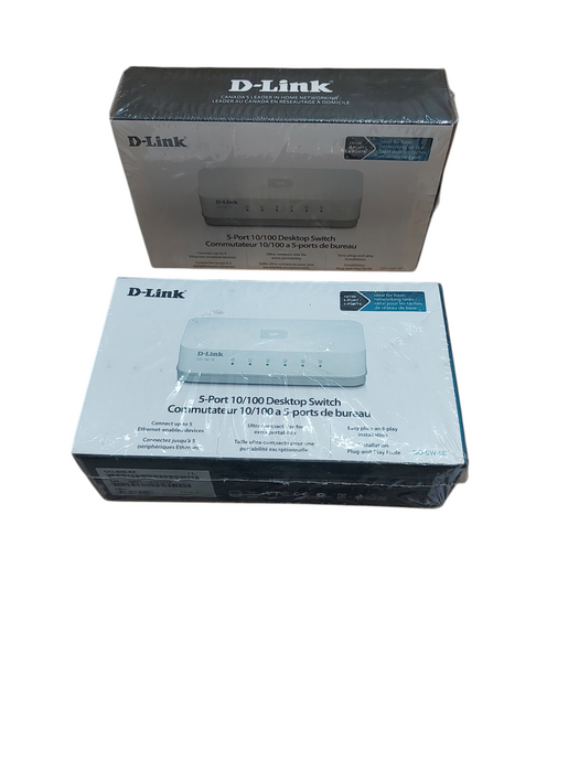 Lot 2x D-Link GO-SW-5E 5-Port 10/100 Desktop Switch