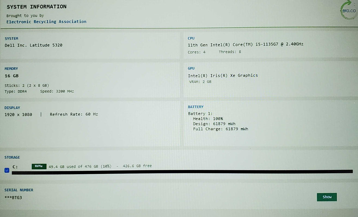 NEW DELL Latitude 5320 TOUCH Intel Core i5-1135G7 16GB RAM 512GB SSD   Lap200