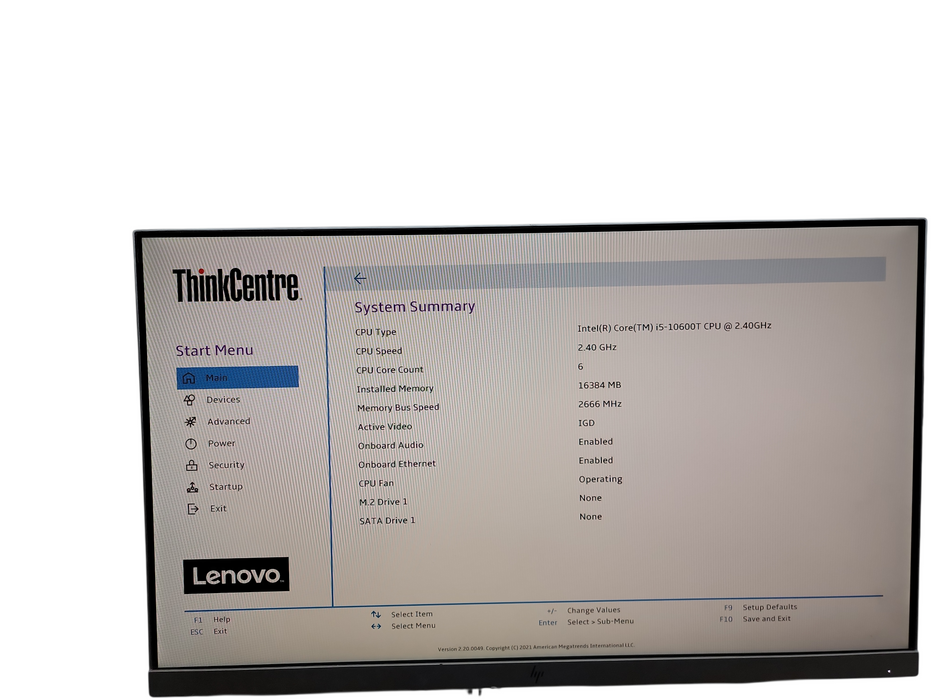 Lenovo ThinkCentre M80q i5 - 10600T @ 2.40GHz 16GB DDR4 Ram θ
