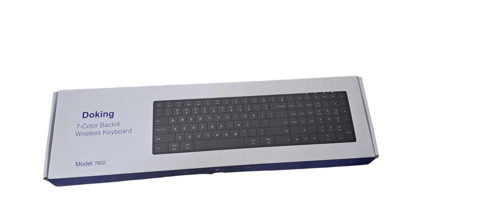 Wireless Bluetooth Thin  Keyboard 7 Color Backlit Docking 7602 Q