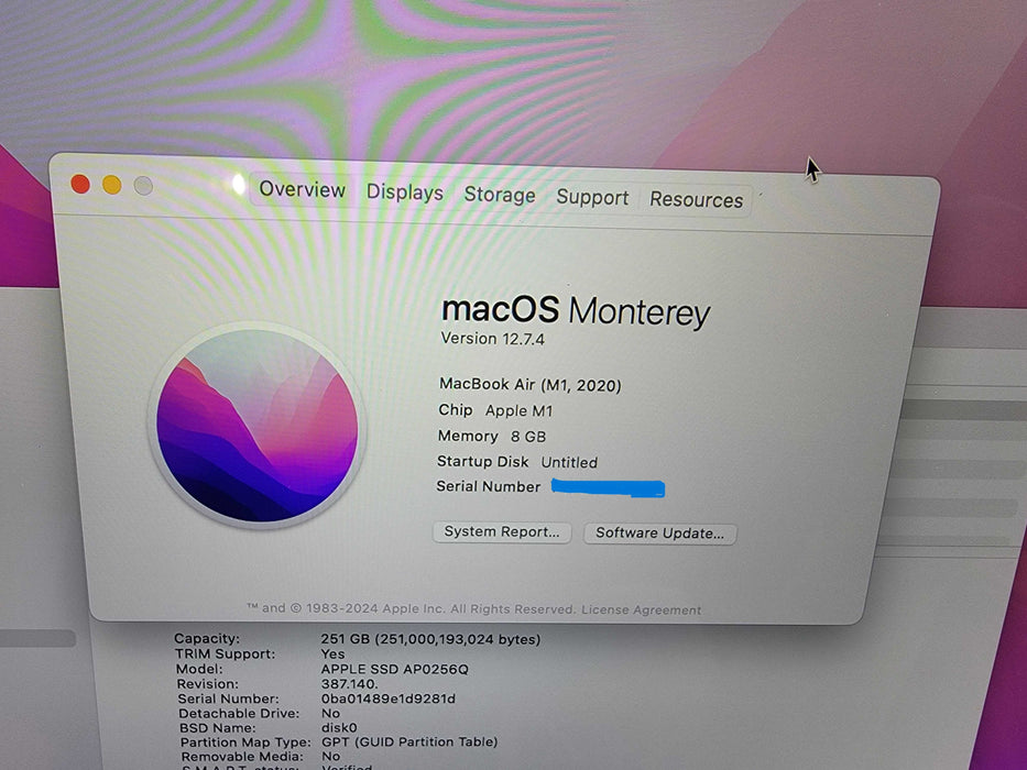 Apple MacBook Air A2337 | Apple M1 chip | 8GB RAM | 256GB SSD - READ