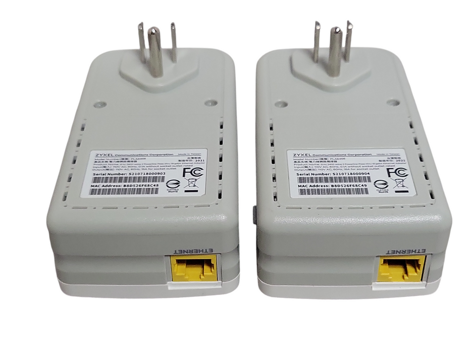 Lot of 2x Zyxel Powerline PLA6456 Plug & Play Ethernet Internet Adapter _