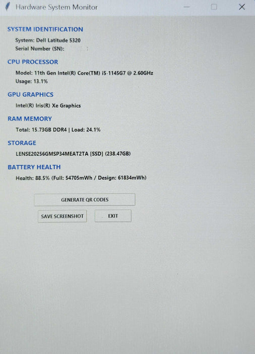 Dell Latitude 5320 13" FHD, i5-1145G7 2.60GHz, 16GB DDR4, 256GB NVMe, 65W  Lap200