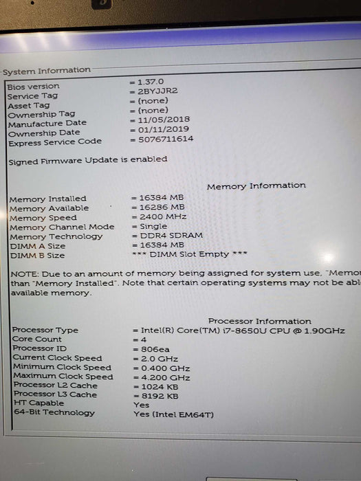 Dell Latitude 7490 i7-8650U 16GB NVMe 256GB FHD touch  Lap200