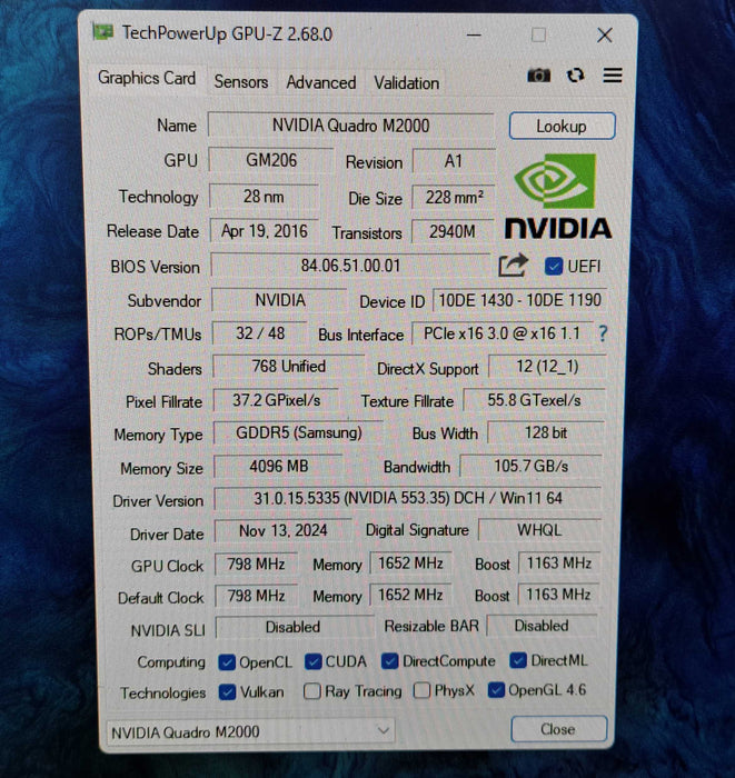 NVIDIA Quadro M2000 4GB GDDR5 Graphics Card | 4x Display Port Q)