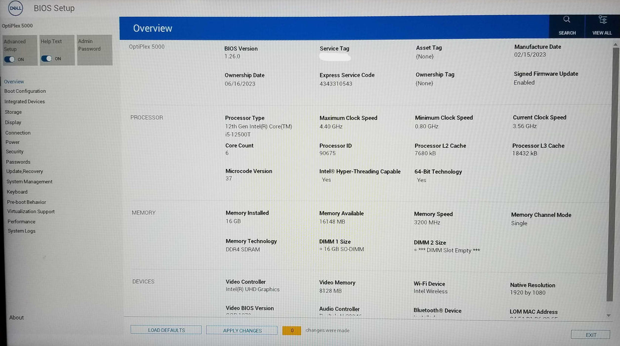 Dell Optiplex 5000 Micro Intel 12th Gen Core i5-12500T CPU 16GB RAM  No HDD