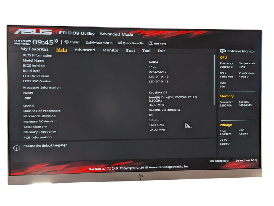 ASUS ROG G20CI Intel Core i7-7700 16GB RAM PLEASE READ PARTS -