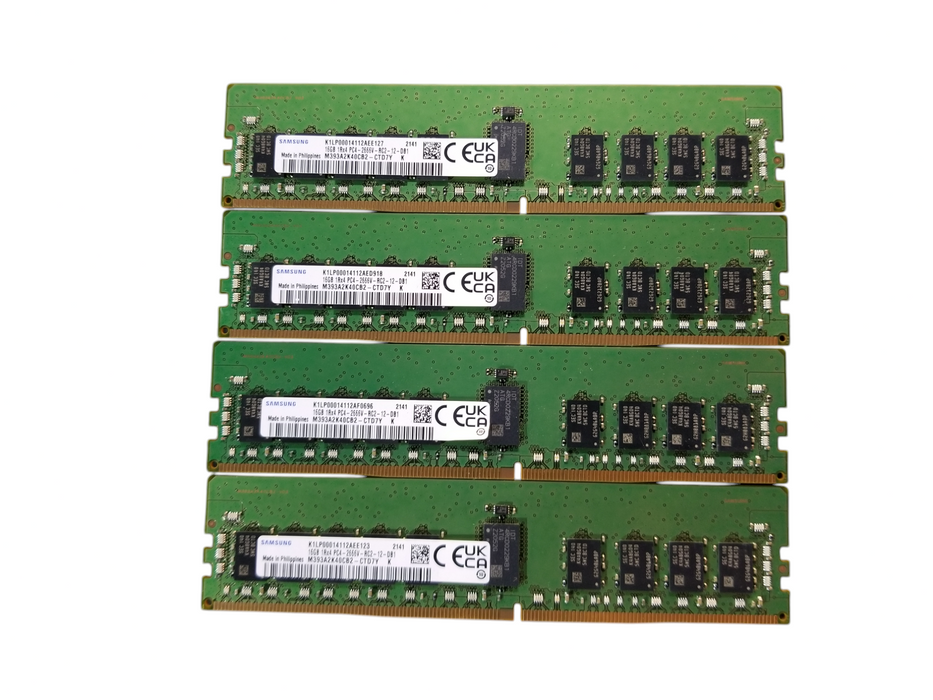 Samsung 64GB Bundle (4x16GB) 1Rx4 PC4-2666V- RC2-12 DDR4 Server RAM Q