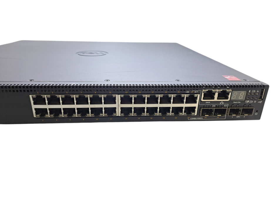Dell N3024P | 24-Port Gigabit PoE+ Managed Switch w/ SFP+ Module | 2x PSU