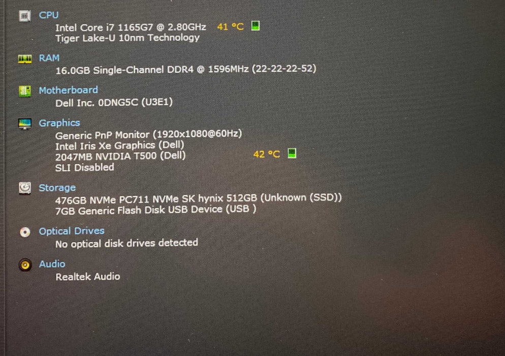 Dell Precision 3560 i7-1165G7 NVIDIA T500 2GB GPU 16GB RAM 512GB SSD READ!  Lap200