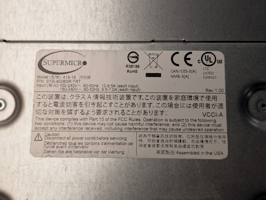Supermicro 418-16 GPU Server 2x Intel Xeon E5-2685 v3 32GB RAM SYS-4028 -