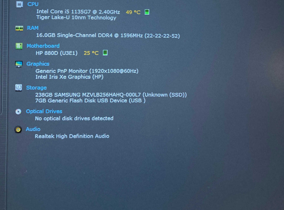 HP EliteBook 840 G8 Core i5-1135G7@2.4GHz 16GB RAM 256GB SSD Q Lap200