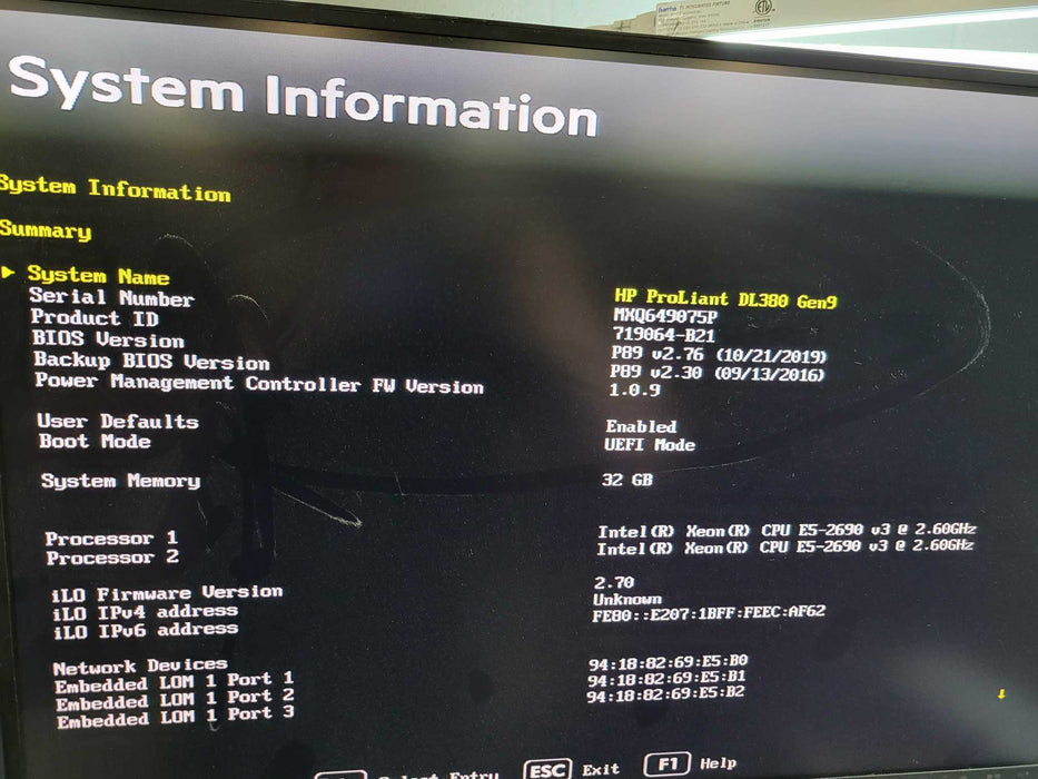 HP ProLiant DL380 Gen9 - 2x Xeon E5-2690 v3 32GB DDR4 P440ar 2x800W PSU %
