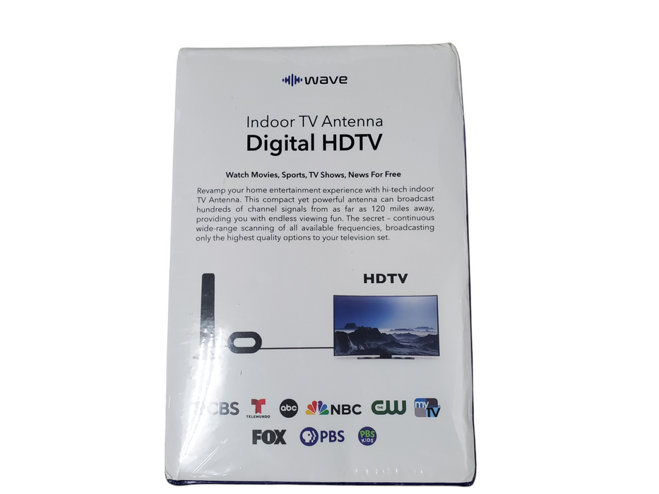 WAVE Indoor TV Antenna Digital HDTV 4K Ultra HD & 1080P Full HD NEW