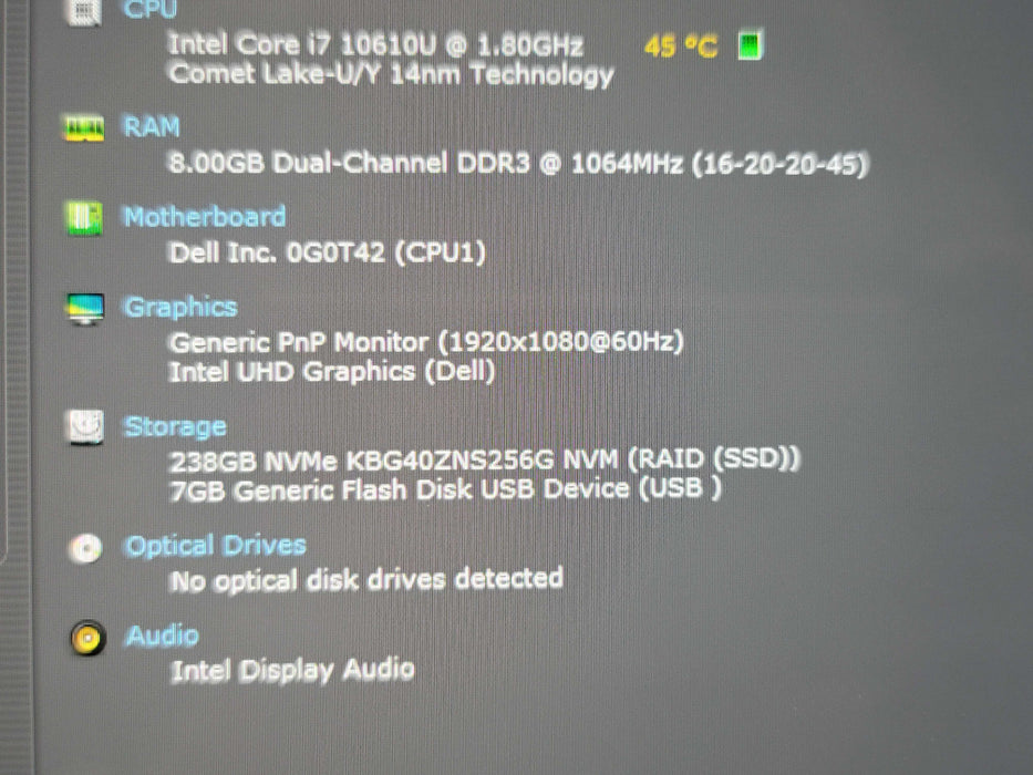 Dell Latitude 9510 i7-10610U 8GB RAM 256GB NVMe No Sound READ β Lap200