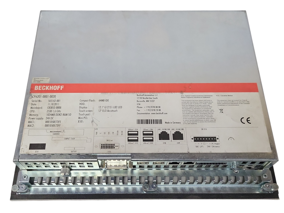 Beckhoff CP6201-0001-0020 panel, READ _